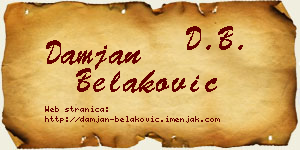 Damjan Belaković vizit kartica